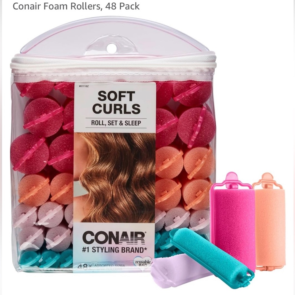 Conair Foam Rollers, 48 Pack, Brand New